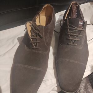 J.M. Weston Dark Brown Suede Derby Shoes - Sleek Lace-Up Style